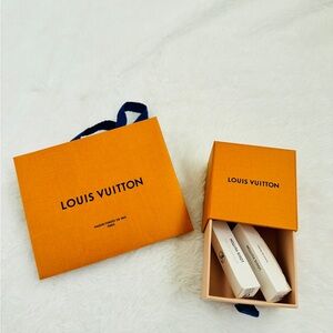 Louis Vuitton Orange gift Box and gift bag with 2 Perfume fragrances